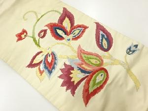 アンティーク　花更紗模様織出し名古屋帯（材料）